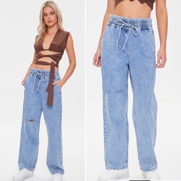 NEW High Rise Pinch Waist 90s Baggy Jeans - Picture 1 of 7